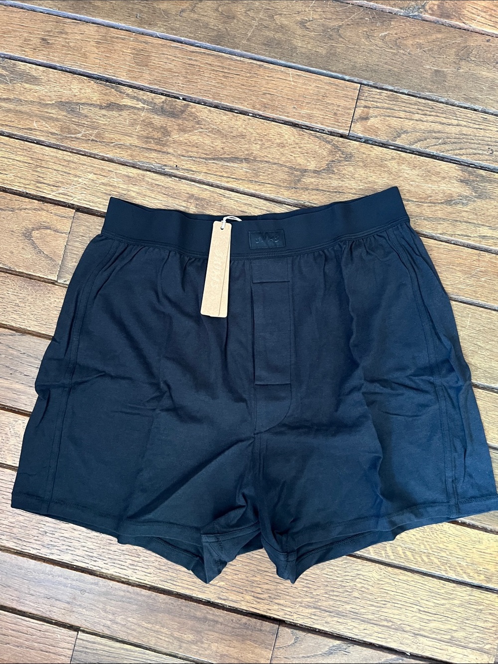 SKIMS Black Boyfriend Loose Boxer Pajama Shorts Size XS NWT